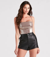 Take Me To The Disco Metallic Corset Top