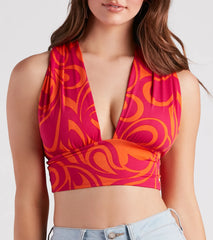 That 70s Chick Retro Print Crop Top
