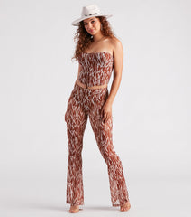 Quick Instinct Zebra Print Mesh Bustier