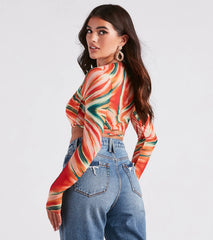 Bold Allure Watercolor Print Bra Top