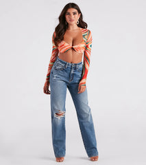 Bold Allure Watercolor Print Bra Top