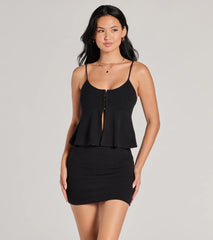 Chic Duo Ribbed Knit Crop Top