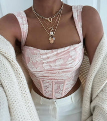 Romance Me Floral Jacquard Corset Top