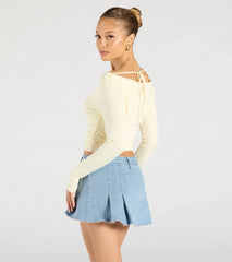 All The Love One-Shoulder Tie Back Crop Top