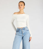 All The Love One-Shoulder Tie Back Crop Top