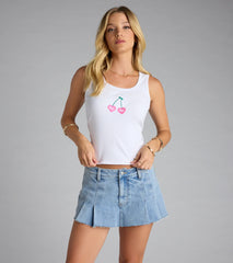 Think Pink Cherry Scoop Neck Tank Top