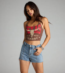 Western Hottie Wild Cowboy Graphic Crop Top