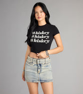 Whiskey Please Graphic Crop Tee