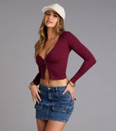 Everyday Long Sleeve Zip-Up Crop Top