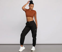 Sweet And Simple Short Sleeve Crop Top