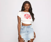 Dragon Graphic Ruched Tee Shirt