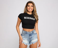 Reserved Script Crop Top
