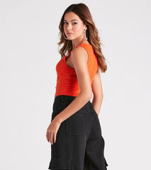 Make It Pop Rhinestone Safety Pin Tank Top