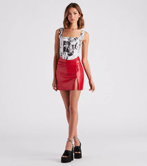 All Eyes On You Newspaper Print Corset Top