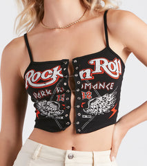 Rock 'N' Roll Corset Graphic Tank Top