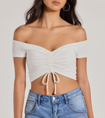 Sweet One Off-The-Shoulder Crop Top