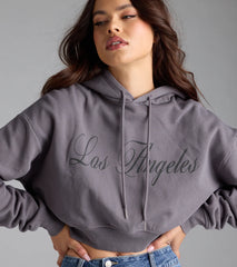 Los Angeles Oversized Crop Hoodie
