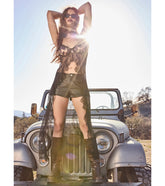 All The Vibes Leopard Lace Long Tunic