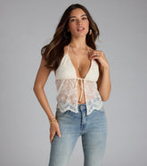 Showing Off Embroidered Halter Crop Top