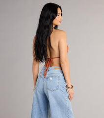 Sunset Glow Sequin Halter Top