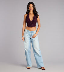 After Dark Lace-Up Halter Top