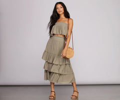 Boho Flow Ruffled Crop Top