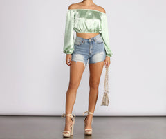 Stunning Sophistication Satin Crop Top