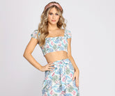 Vacay Queen Smocked Crop Top