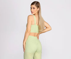 Take A Cue Eyelet Crop Top