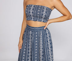 Bohemian Beat Smocked Tube Top