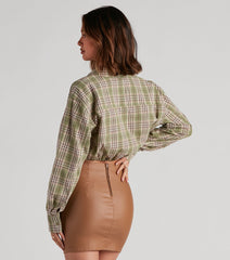 Cool And Classic Plaid Twist Top