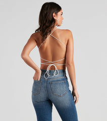 Mystical Glam Butterfly Glitter Crop Top