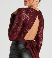 Always Sparkling Sequin Crop Top