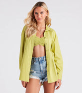 Beachside Beauty Button-Down Top