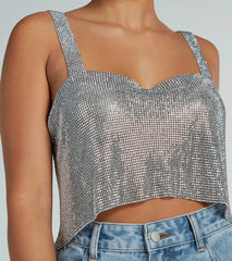 She's So Dazzling Sequin Chainmail Tank Top