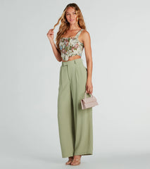 Enchanting Jacquard Lace-Up Corset Top