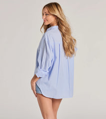 Casual Times Long Sleeve Striped Button Down Top
