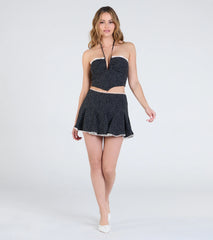 Delightful Duo Halter Polka Dot Crop Top