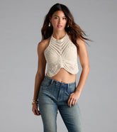 Fly With Me Butterfly Crochet Crop Top