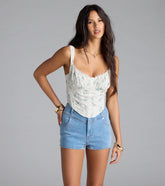 Caught My Attention Floral Lace Bustier