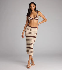 Summer Crush Striped Crochet Bralette Top