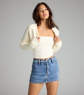 Cute But Casual Bow Knit Bolero