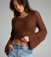 Tied Up In Vibes Crochet Sweater