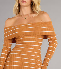 Cozy Flirt Striped Mini Dress