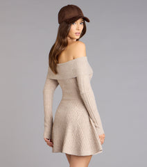 Wrapped Up Cute Off-The-Shoulder Dress