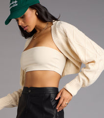 Wrapped In Cozy Cable Knit Bolero