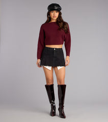 Everyday Chic Boat Neck Crop Sweater