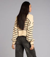 All Day Cute Striped Knit Sweater