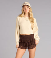 One Side Story Rib Knit Sweater