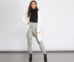 Fuzzy Mid-Length Cardigan